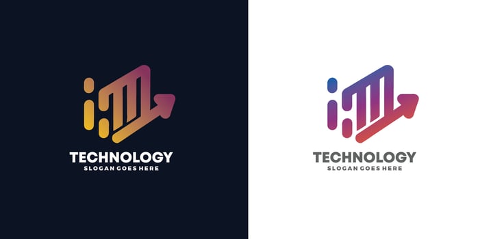 technology logo designs concept free vector