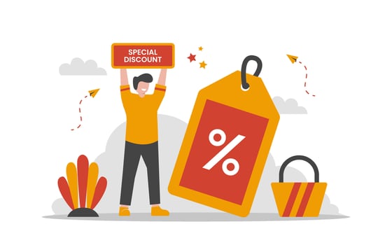 Sale and Offer Flat Concept Illustration vector