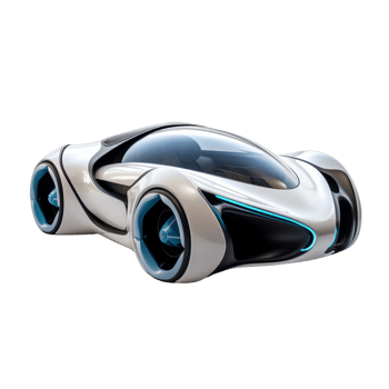 AI generated 3D Futuristic Car Isolated On Transparent Background png