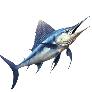 AI generated 3D Blue Marlin Fish Isolated On Transparent Background png