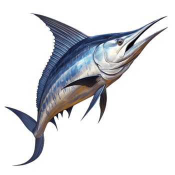 AI generated 3D Blue Marlin Fish Isolated On Transparent Background png