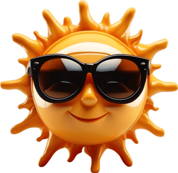 AI generated a sun icon isolated png
