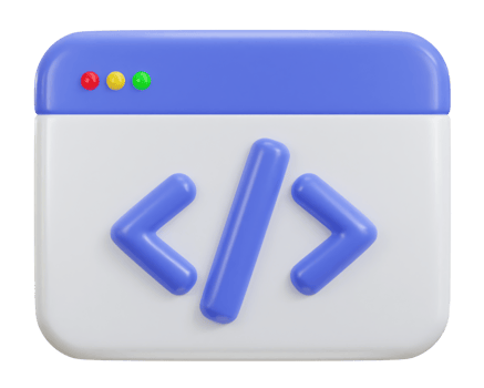 web development concept website coding, programming 3d icon png