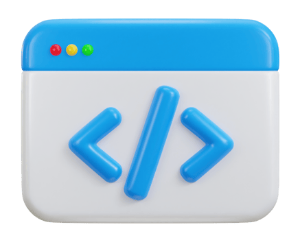 web development concept website coding, programming 3d icon png