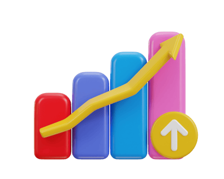 graph growth icon 3d rendering illustration png