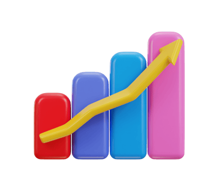 graph growth icon 3d rendering illustration png