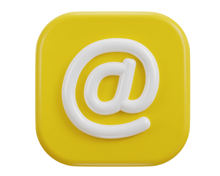 3d email icon on at the rate sign on button icon illustration png