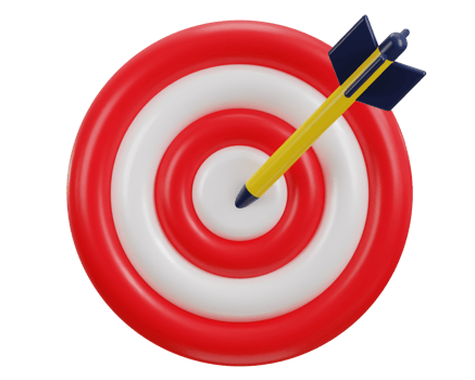 3d dart board for target with bullseye arrow icon png