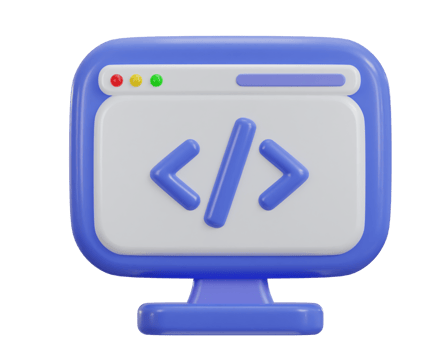 3d coding icon symbol of software and web development illustration png