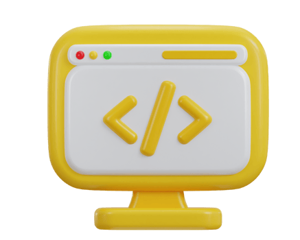 3d coding icon symbol of software and web development illustration png