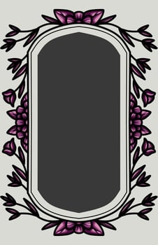 frame the border with an arrangement of leaves and flowers vector