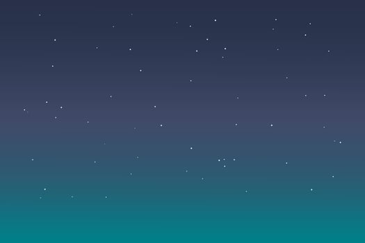 Night starry sky with blue and green gradation. Star universe background. Vector illustration.