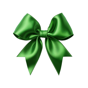 AI generated Green bow on a transparent background background png
