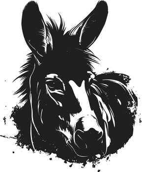 Mule Majesty Donkey Logo Vector Noble Nag Emblematic Design