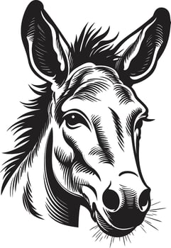 Equine Emblem Donkey Logo Design Hoofed Honor Donkey Iconic Emblem vector