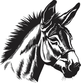 Mule Majesty Donkey Logo Vector Noble Nag Emblematic Design