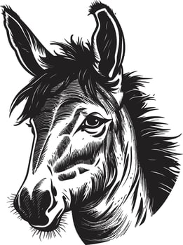 Mule Majesty Donkey Logo Vector Noble Nag Emblematic Design