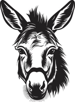 Hoofed Honor Donkey Iconic Emblem Mule Majesty Donkey Logo Vector