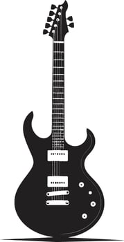 Strumming Symphony Guitar Iconic Emblem Melodic Muse Guitar Logo Vector Design