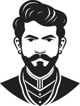Cultural Charisma Wedding Man Vector Festive Finery Indian Groom Emblem