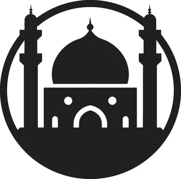 Tranquil Temples Mosque Icon Vector Serene Sanctuary Emblematic Mosque Icon