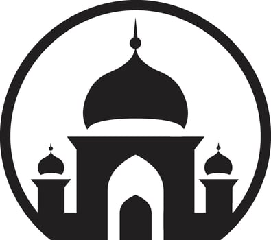 Heavenly Haven Mosque Vector Icon Minaret Majesty Emblematic Mosque Emblem
