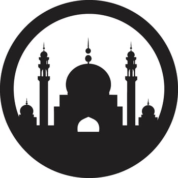 Mosque of Tranquility Emblematic Design Faithful Edifice Mosque Logo Icon vector