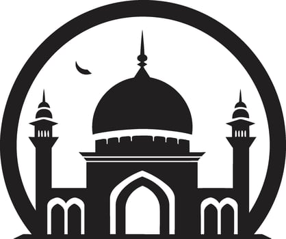 Mosque of Tranquility Emblematic Design Faithful Edifice Mosque Icon Vector