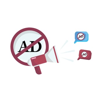 no ads with megaphone illustration vector