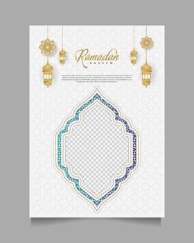 Elegant Ramadan Kareem Background, for poster, frame concept, flyer, poster. vector