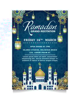 ramadan celebration vertical poster template vector
