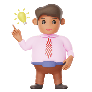 3d illustration businessman get and idea png