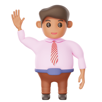 3d illustration businessman waving png