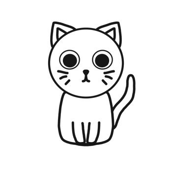 Cute Cat Coloring Page , Cat Drawing Coloring Book for Children png