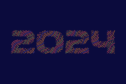 2024 Abstract numbers vector illustration.