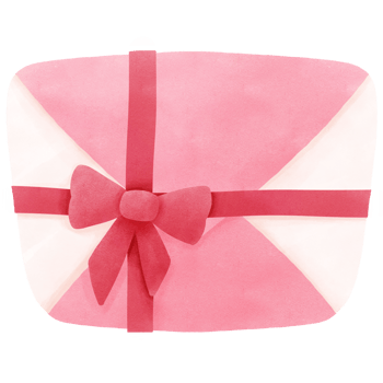 Pink envelope, bow tie, watercolor clip art png