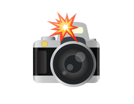 Profession black, silver Digital Single Lens Reflex dslr camera icon with flash png
