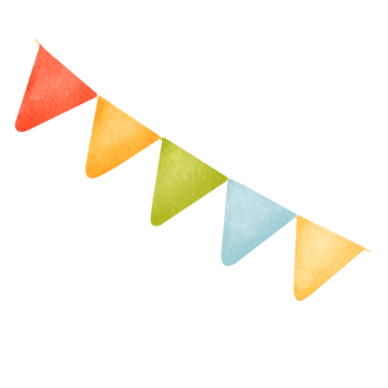 Colorful birthday garland featuring vibrant flags for festive decoration. for lively and celebratory atmosphere to your design projects. for birthday cards, party invitations and joyful celebrations png