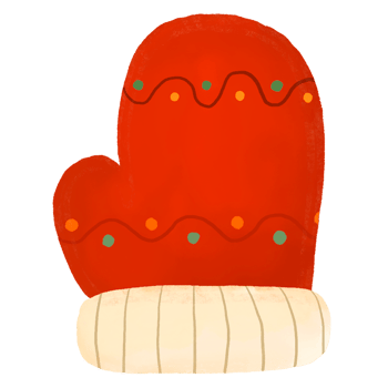 christmas gloves icon water color png