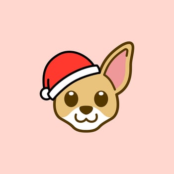 Chihuahua Wearing Santa Hat Illustration vector