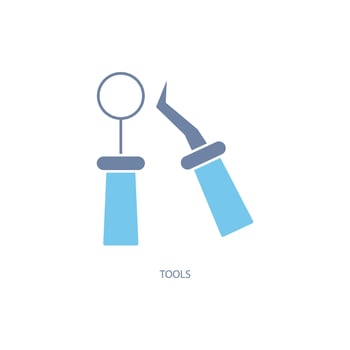 dentist tools concept line icon. Simple element illustration. dentist tools concept outline symbol design. vector