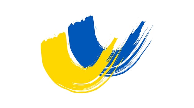 Ukrainian national flag in grunge style vector