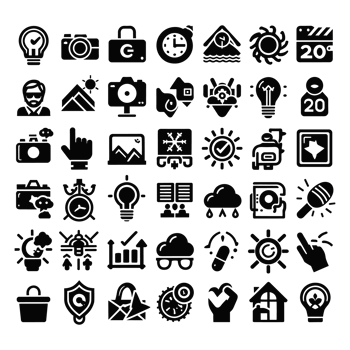 AI generated High Quality Best Icon Set Silhouette PNG File