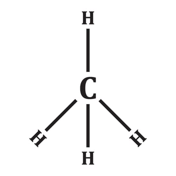 Methane molecule icon vector