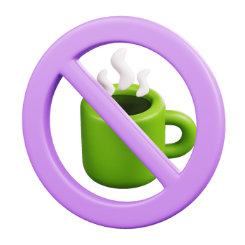 No Drink Sign Isolated. Ramadan Kareem Islamic Element Icon Concept. 3D illustration png
