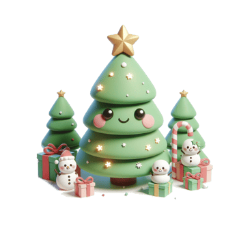 3d Christmas icons, Merry Christmas and Happy new year concept png