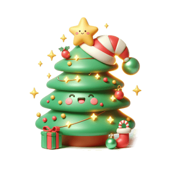 3d Christmas icons, Merry Christmas and Happy new year concept png