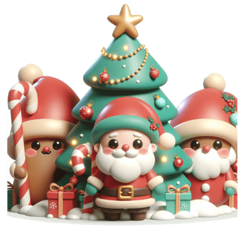 3d Christmas icons, Merry Christmas and Happy new year concept png