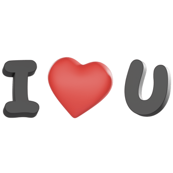 3d of I love you icon png