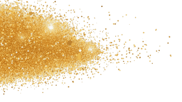 AI generated Gold Glitter Texture On transparent. Amber Particles Color. Celebratory Background. png